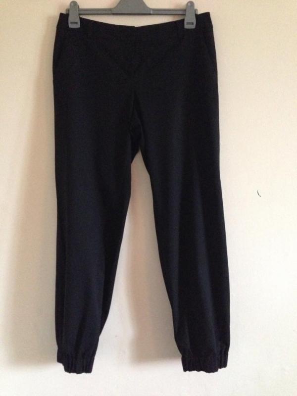 black cuff ankle trousers