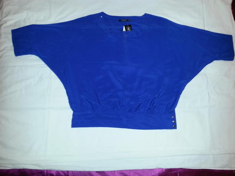 Blue batwing top