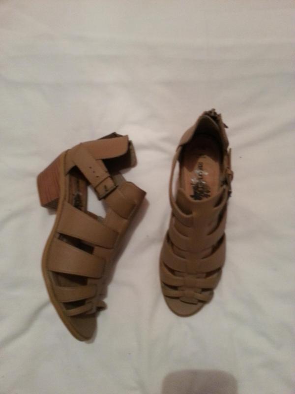 Tan gladiator style sandal