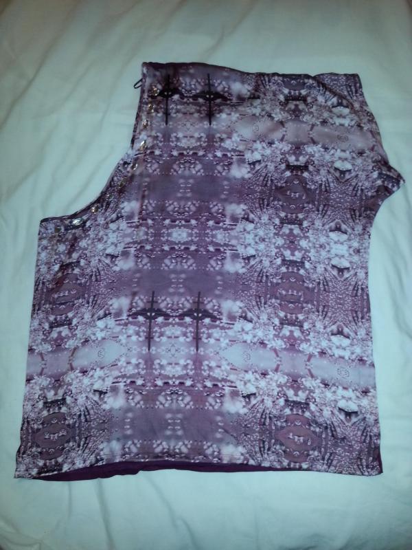 Purple patterned one shoulder top