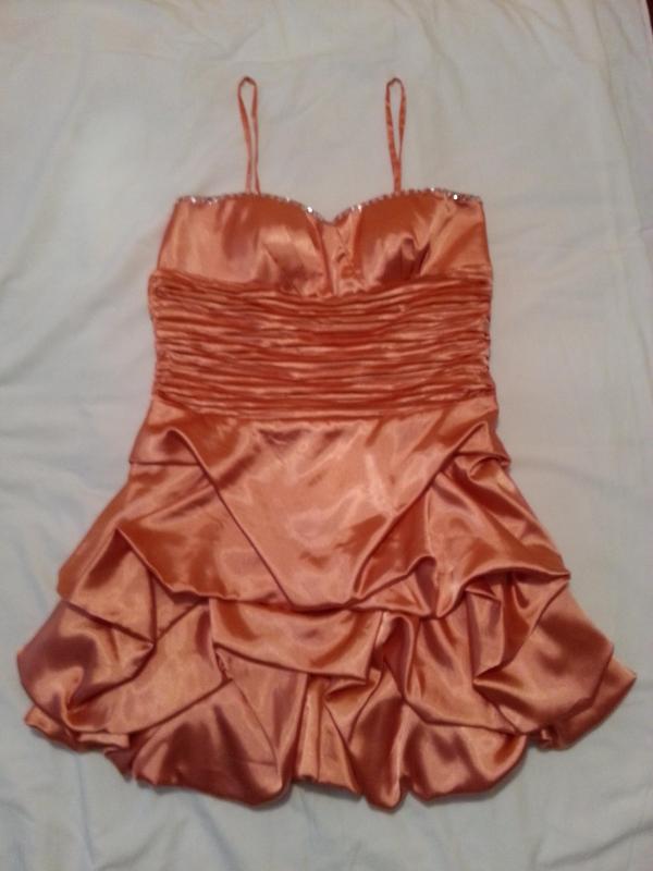 Orange satin dress