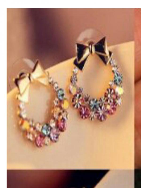 bow garland earrings