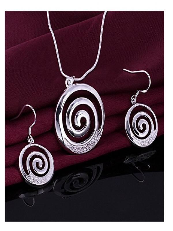 circle necklace & earring